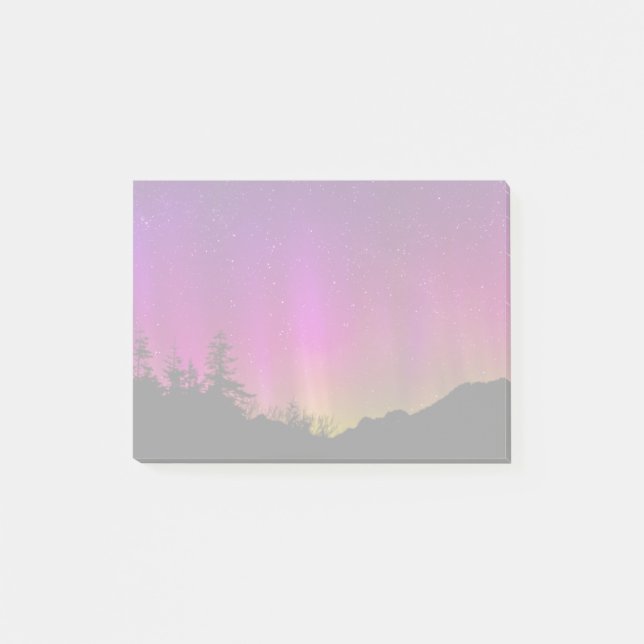 Bloco Post-it Norte Luzes Aurora Borealis StarNight Sky (Frente)
