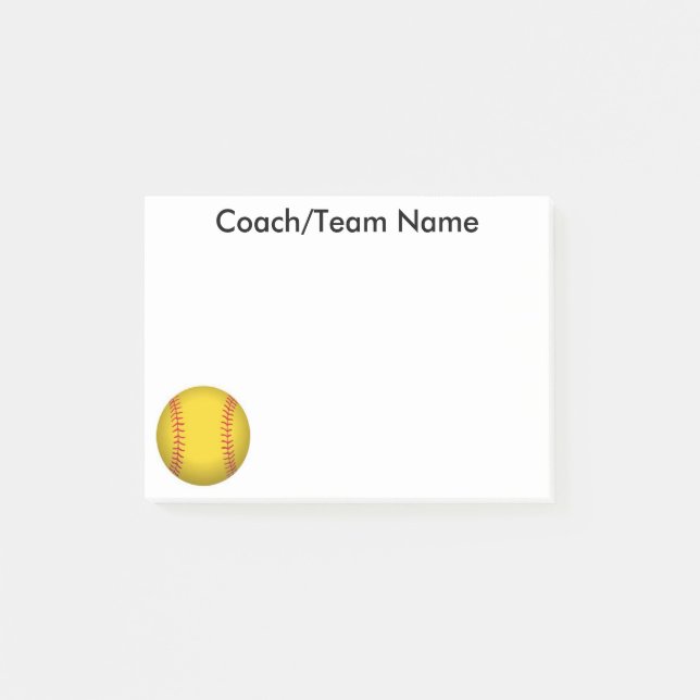 Bloco Post-it Nota de Softball (Frente)