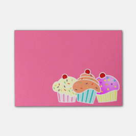 Bloco Post-it Nota pegajosa de 3 cupcakes