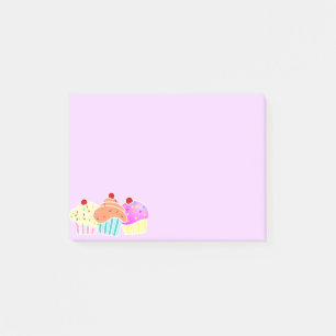 Bloco Post-it Nota pegajosa de 3 cupcakes