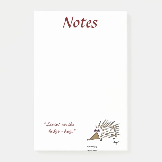 Bloco Post-it Notas adesivas abstrato Hedgehog (Frente)