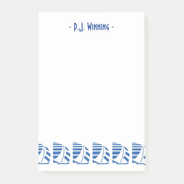 Bloco Post-it Notas adesivas de veleiros deco Blue Racing (Frente)