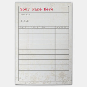 Bloco Post-it Notas customizáveis do cartão de livro da