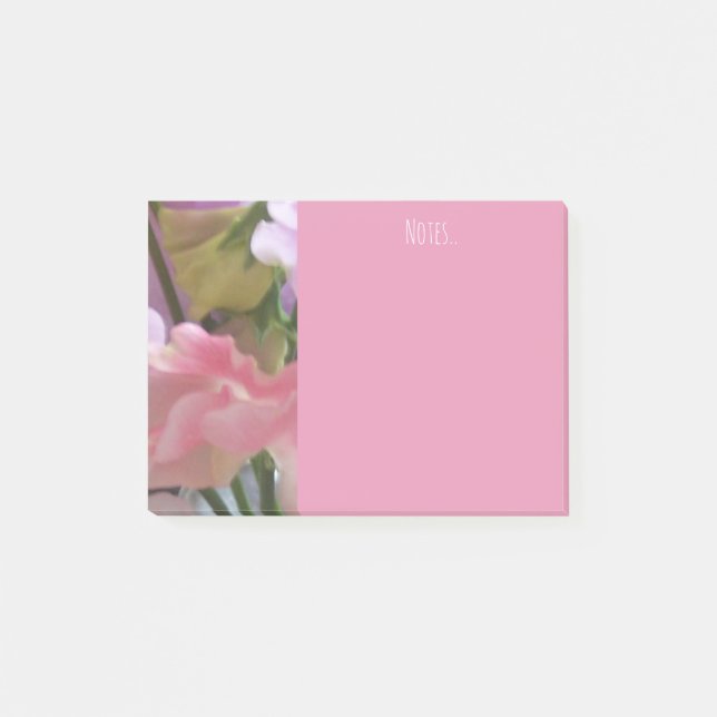 Bloco Post-it notas da ervilha doce (Frente)