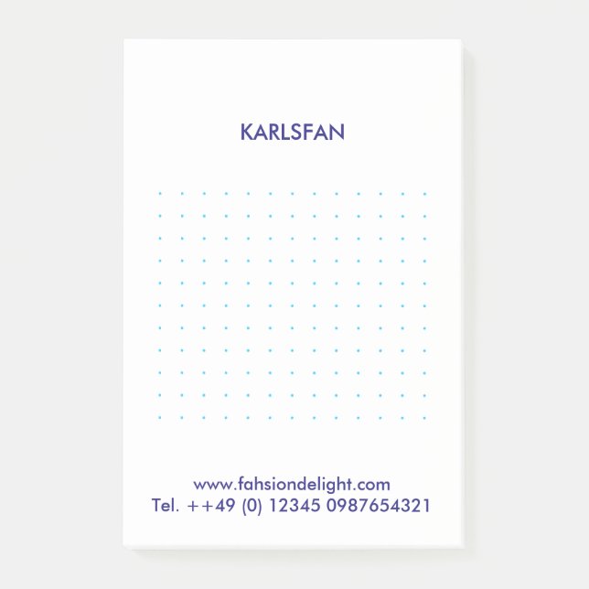 Bloco Post-it Notas de grade azul (Frente)