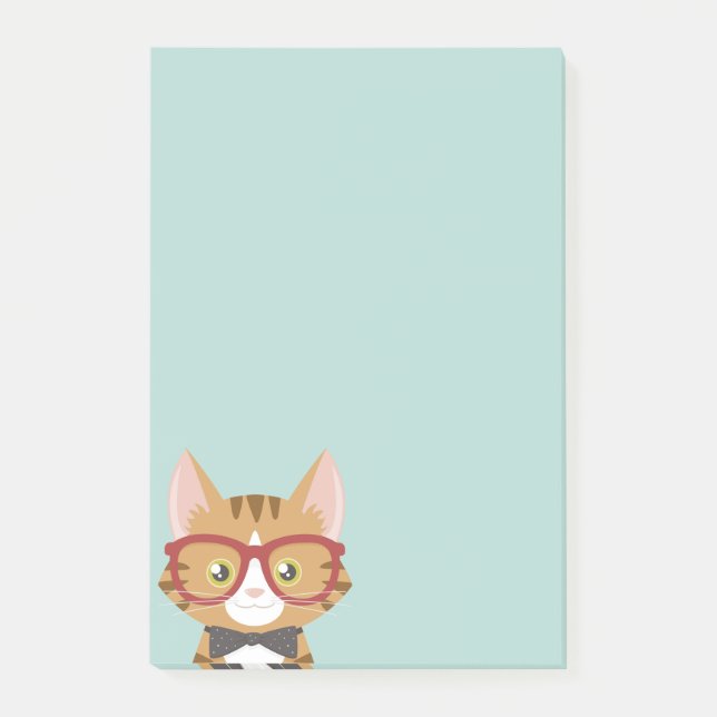 Bloco Post-it Notas de Hipster Orange Tabby Cat Kids Post-it® (Frente)