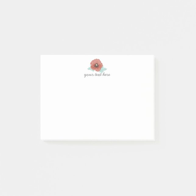 Bloco Post-it Notas de Peônias Vermelhas (Frente)