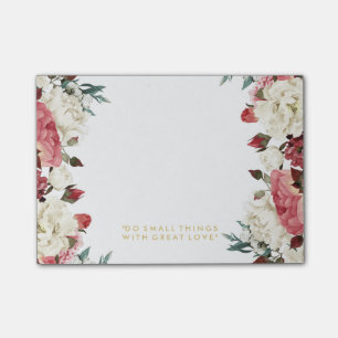 Bloco Post-it Notas de post-it bonito do design floral
