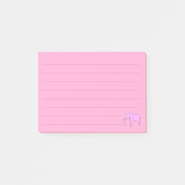 Bloco Post-it Notas de post-it brancas alinhadas do elefante (Frente)