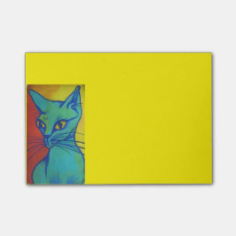 Bloco Post-it notas de post-it coloridas do gato