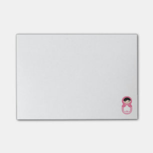 Bloco Post-it Notas de post-it cor-de-rosa da boneca de