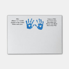 Bloco Post-it Notas de post-it da consciência de PKU