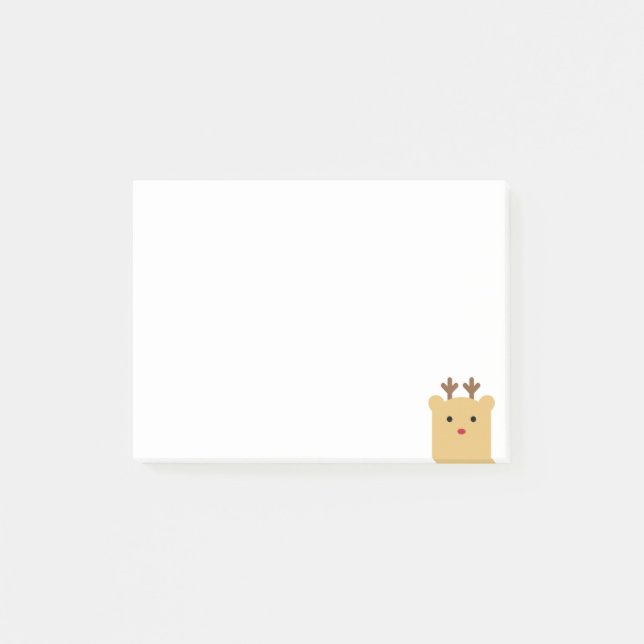 Bloco Post-it Notas de post-it da rena do Peekaboo (Frente)
