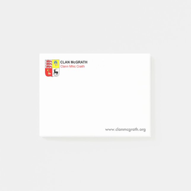 Bloco Post-it Notas de post-it de McGrath do clã (Frente)