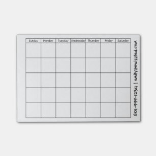Bloco Post-it Notas de post-it do calendário