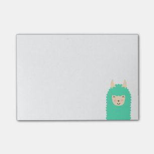 Bloco Post-it Notas de post-it felizes de Emoji do lama do