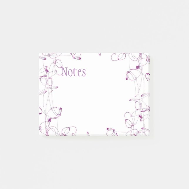 Bloco Post-it Notas de post-it roxas do redemoinho (Frente)