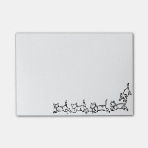 Bloco Post-it Notas de post-it Running dos gatos