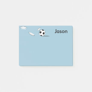 Bloco Post-it Notas de Posto de Bola de Futebol de Nome Personal