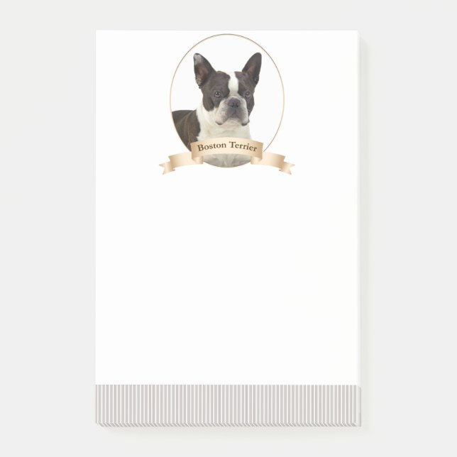 Bloco Post-it Notas de Posto de Boston Terrier (Frente)