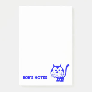 Bloco Post-it Notas de Posto de Gato Azul