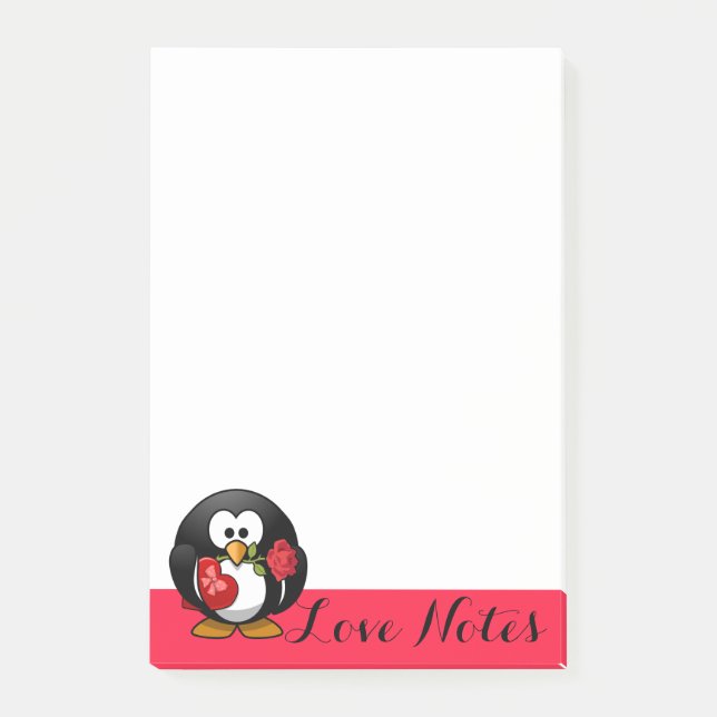 Bloco Post-it Notas de Posto do Penguin Love (Frente)