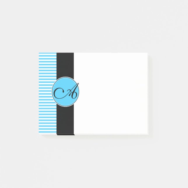 Bloco Post-it Notas de posto, Monograma Personalizado (Frente)