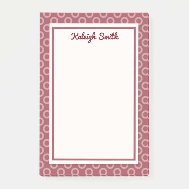Bloco Post-it Notas de Posto personalizadas do Maroon Bolinhas (Frente)