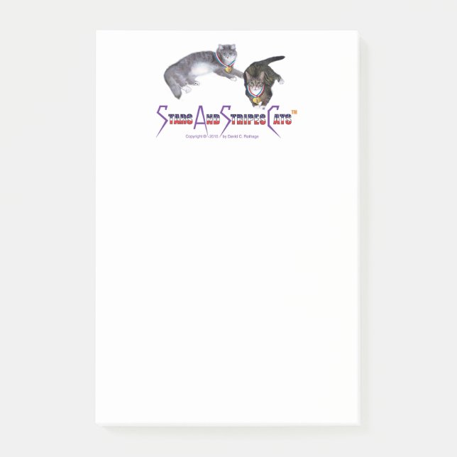 Bloco Post-it Notas de StarsAndStripesCats, 4 x 6 (Frente)