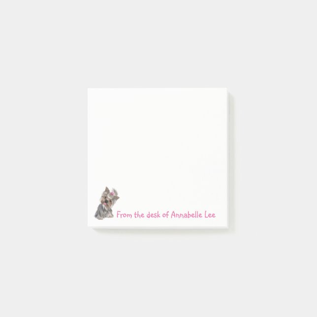 Bloco Post-it Notas de Yorkie (Frente)