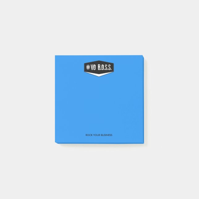 Bloco Post-it Notas do azul 3 x 3 do CHEFE do Vo (Frente)