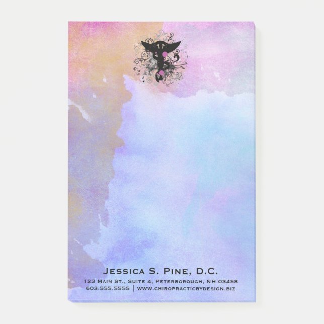 Bloco Post-it Notas do Cargo-it® da quiroterapia da aguarela (Frente)