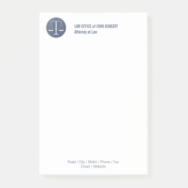 Bloco Post-it Notas do ESCRITÓRIO DE ADVOGADOS (Frente)