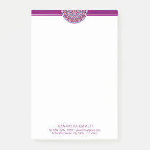 Bloco Post-it Notas do Purple Mandala Professional Modern Post-i