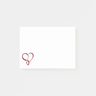 Bloco Post-it Notas do Red Love Heart PostIt