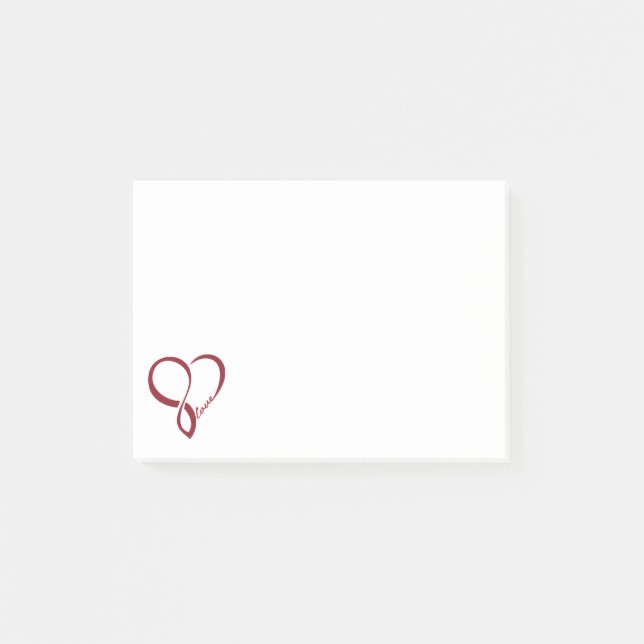 Bloco Post-it Notas do Red Love Heart PostIt (Frente)