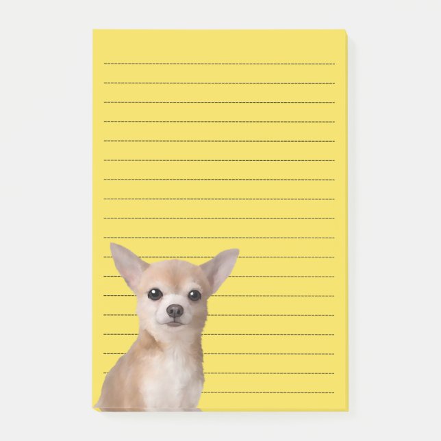Bloco Post-it Notas ilustradas chihuahua (Frente)