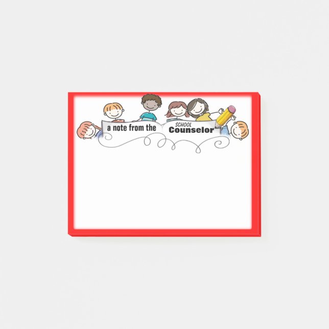 Bloco Post-it Notas pegajosas do conselheiro da escola primária (Frente)