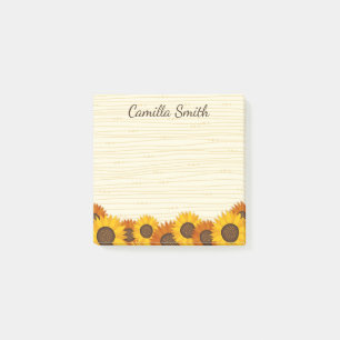 Bloco Post-it Notas pegajosas personalizadas girassol