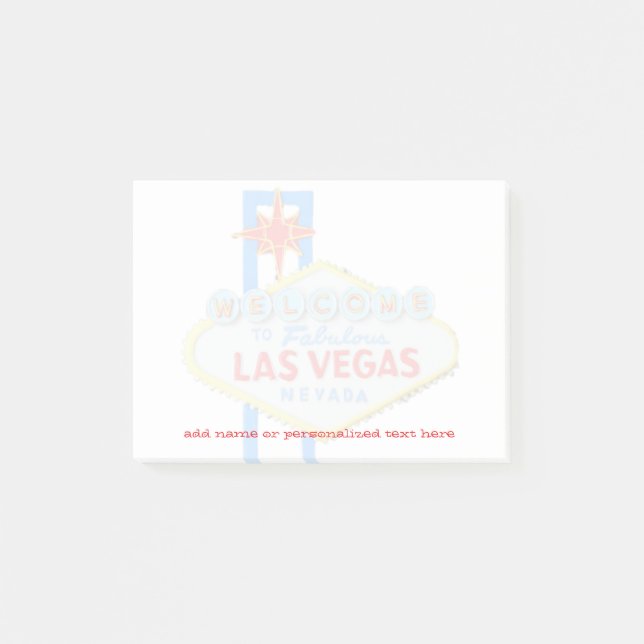 Bloco Post-it Notas pegajosas personalizadas sinal de Las Vegas (Frente)