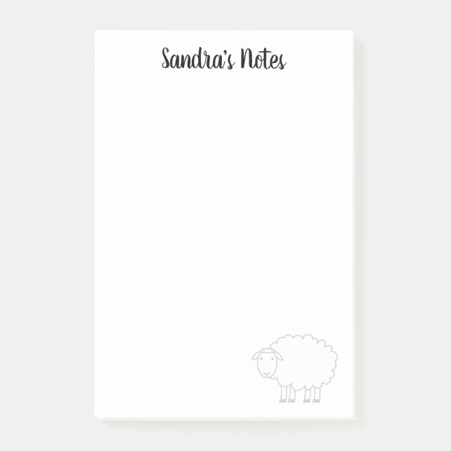 Bloco Post-it Notas personalizadas pós-it® com ovelhas bonitinha (Frente)