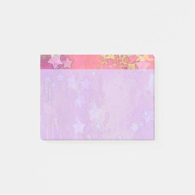 Bloco Post-it Notas Pós-it® das Estrelas Rosa-Cinza (Frente)