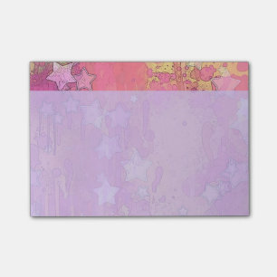 Bloco Post-it Notas Pós-it® das Estrelas Rosa-Cinza