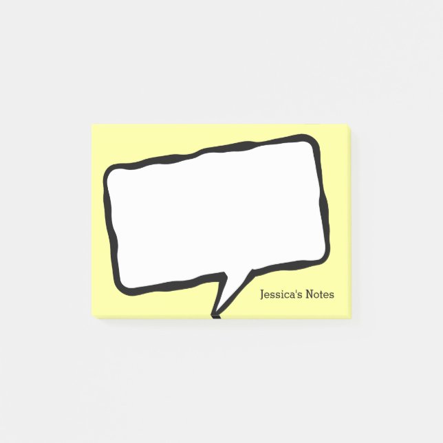 Bloco Post-it Notas Post-it® amarelas com balão de fala personal (Frente)