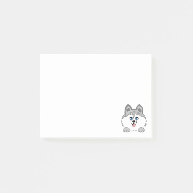 Bloco Post-it Notas Post-it® de Cachorro Husky 4 x 3 (Frente)