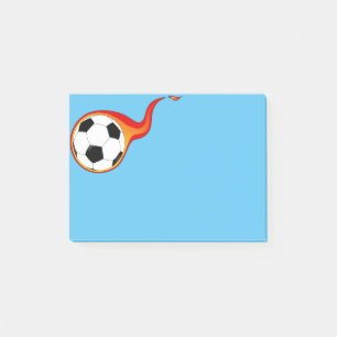 Bloco Post-it Notas Postadas da bola de futebol