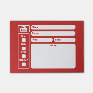 Bloco Post-it Notas video do planejador de Youtube