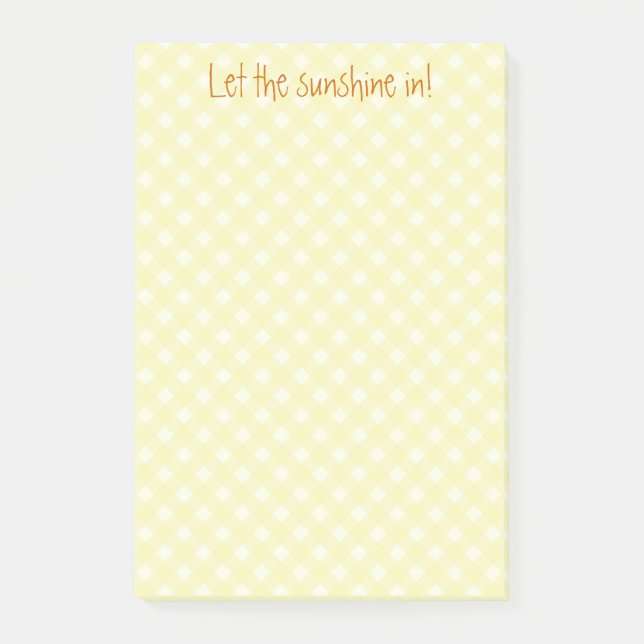 Bloco Post-it notas xadrez amarelo (Frente)