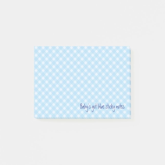 Bloco Post-it notas xadrez azul (Frente)