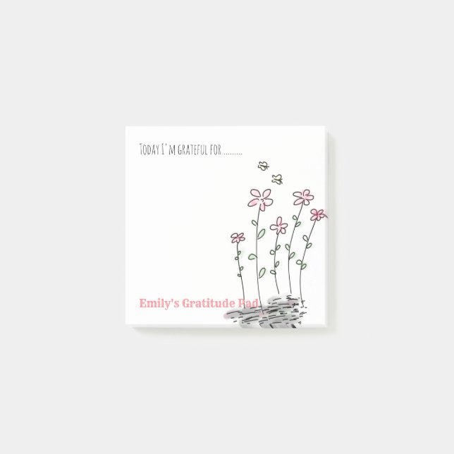 Bloco Post-it Notelets personalizados de gratidão - Escreva e ma (Frente)